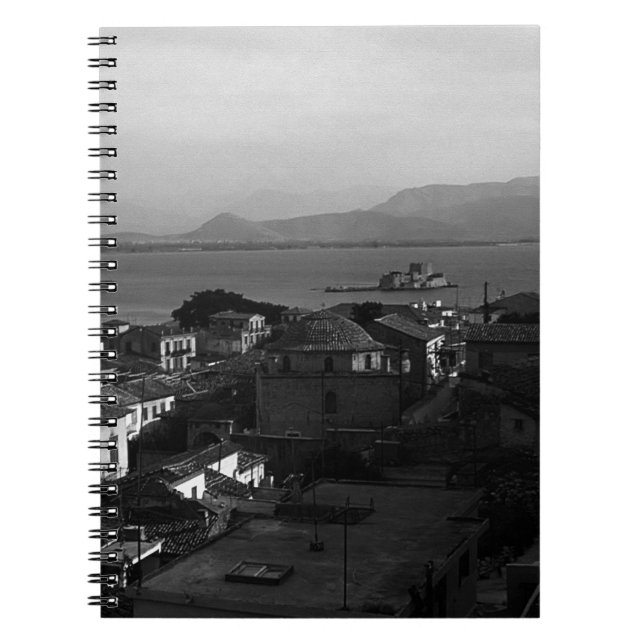 Vintage Greece Nafplion beach Notebook (Front)