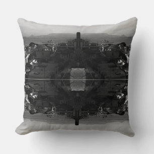 Vintage Greece Nafplion beach Postcard Throw Pillow