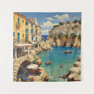 Vintage Greece Travel - Island of Corfu Tapestry