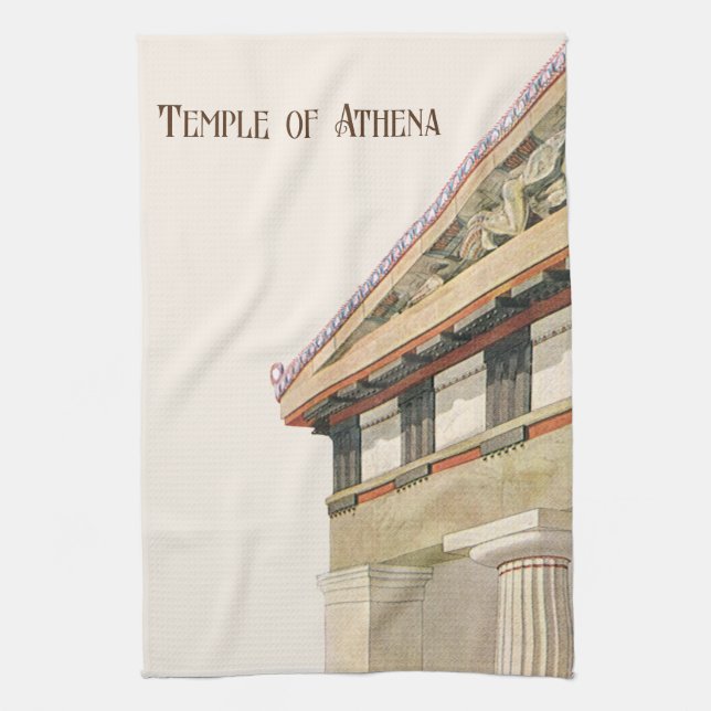 Vintage Greek Architecture, Temple of Athena Kitchen Towel (Vertical)