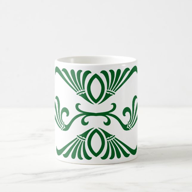 Vintage Greek Floral Flourish Coffee Mug (Center)