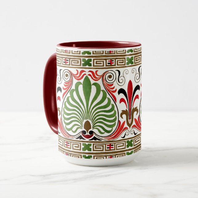 Vintage Greek Frieze Pattern Mug (Front Left)