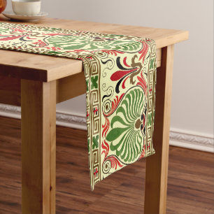 Vintage Greek Frieze Pattern Short Table Runner