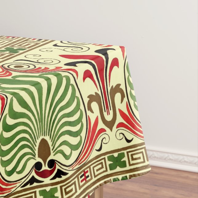 Vintage Greek Frieze Pattern Tablecloth (In Situ)