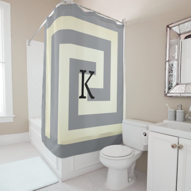 Vintage Greek Key Monograms Grey Grey Patterns (In Situ)