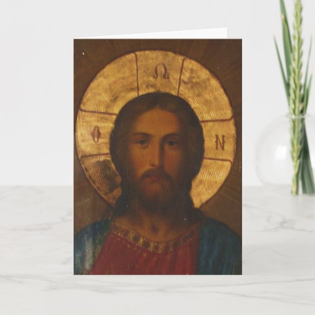 VINTAGE GREEK ORTHODOX ICON CARD (Front)