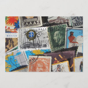 Vintage Greek Stamps Invitation