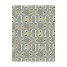Vintage Green Abstract Flower Design