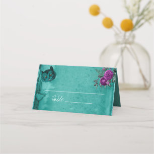 Vintage Green Alice in Wonderland Wedding Place Card