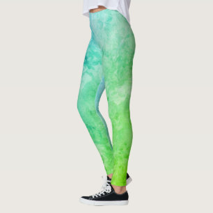 Vintage Green and Blue Rainbow Design Leggings