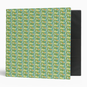 Vintage Green and orange Buttercup floral pattern Binder