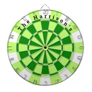 Vintage Green and White Dartboard