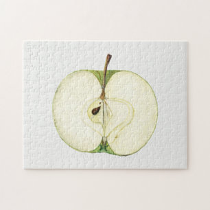 Vintage Green Apple Fruit Painting Jigsaw Puzzle