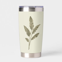 Vintage Green Banana Leaves