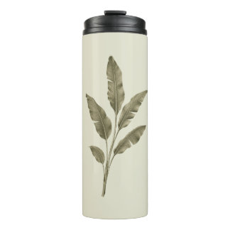 Vintage Green Banana Leaves Thermal Tumbler