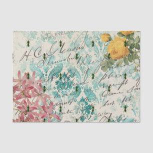 Vintage Green Beetle Ephemera Tissue Paper