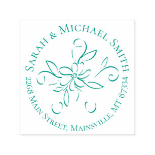 Vintage Green Birth Announcement Gender Neutral Self-inking Stamp