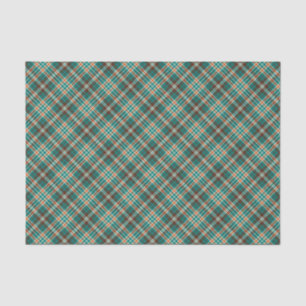 Vintage Green Brown Orange Plaid Tissue Paper
