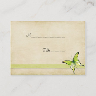 Vintage Green Butterfly Table Place Card