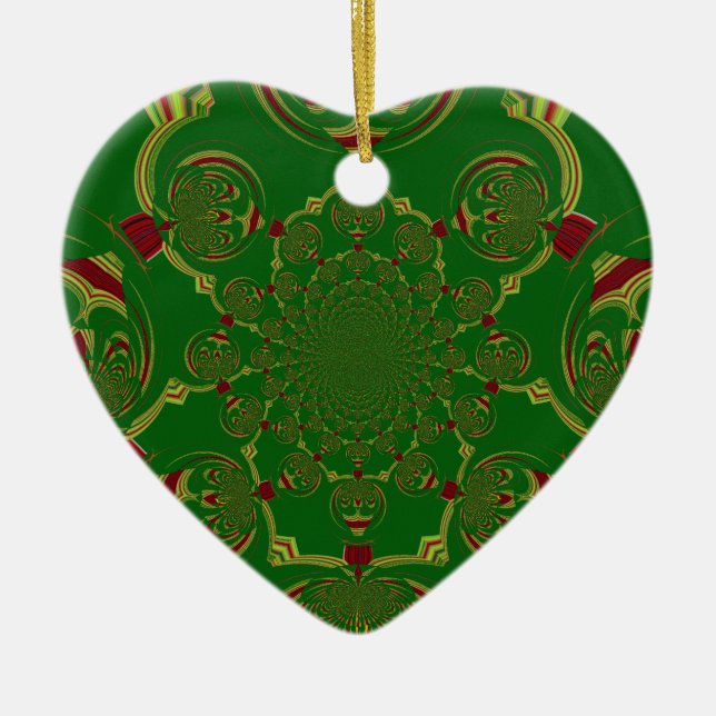Vintage Green Ceramic Ornament (Front)