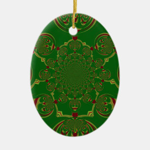Vintage Green Ceramic Ornament