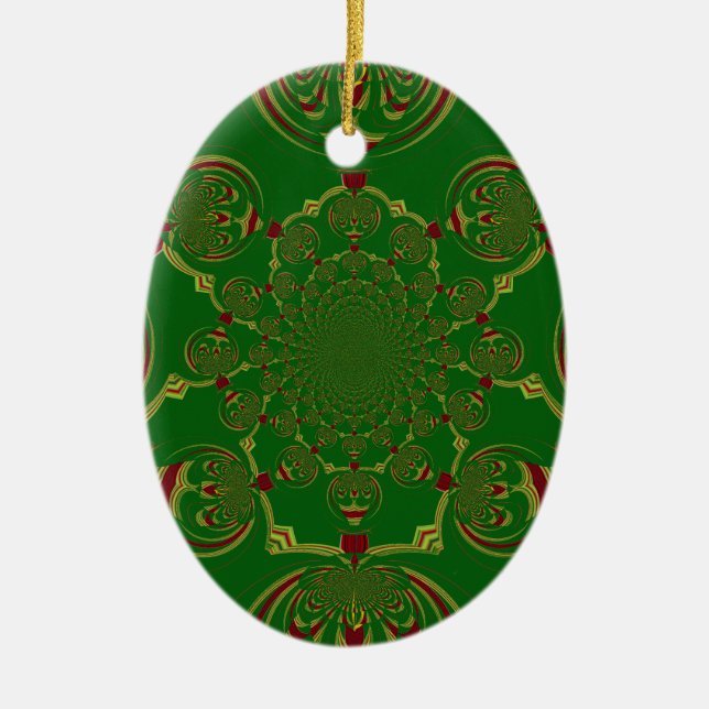 Vintage Green Ceramic Ornament (Front)