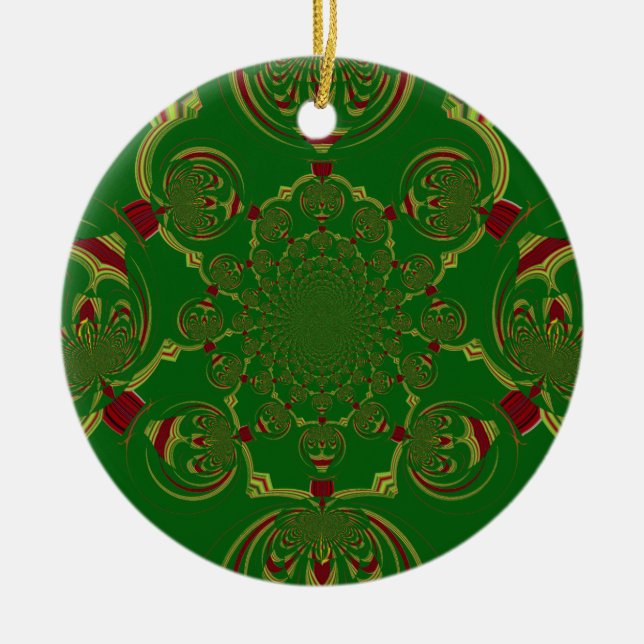 Vintage Green Ceramic Ornament (Front)