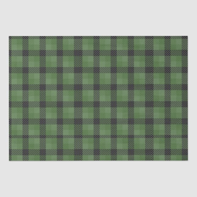 Vintage Green Christmas plaid holiday Gift Tissue Paper (Front)