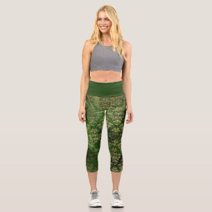 Vintage Green Damask Leggings