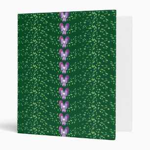 Vintage Green Floral Violets wallpaper pattern Binder