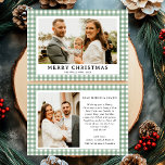 Vintage Green Gingham Plaid Photo Christmas Holiday Card<br><div class="desc">Send warm wishes this holiday season with the Vintage Green Gingham Plaid Photo Merriest Christmas Holiday Card. Featuring a charming green gingham plaid pattern paired with your favourite family photo, this card blends timeless elegance with festive cheer. Perfect for spreading holiday joy to friends and family, it captures the cozy...</div>