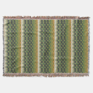 Vintage Green, grey and orange shamrock St Patrick Throw Blanket