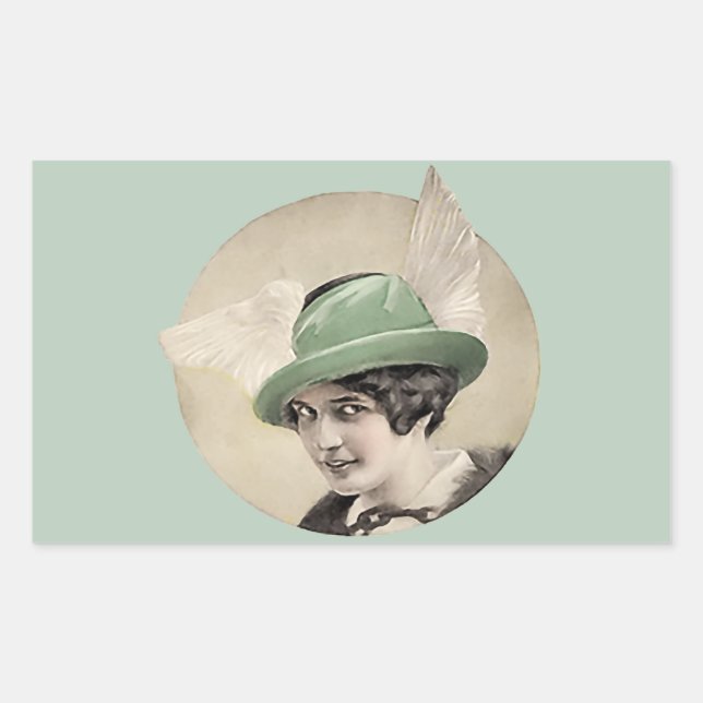 Vintage Green Hat Sticker (Front)