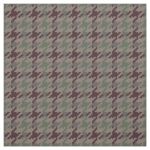 Vintage green houndstooth plaid pattern fabric