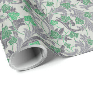 Vintage Green Ivy Vines Growing on Trellis Wrapping Paper