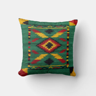 Vintage Green Kilim Pillows: Where History Meets  Throw Pillow