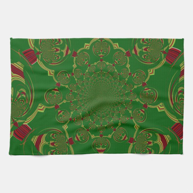 Vintage Green Kitchen Towel (Horizontal)