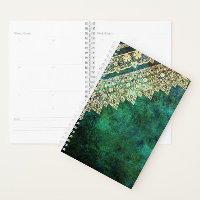 Vintage green lace planner (Display)
