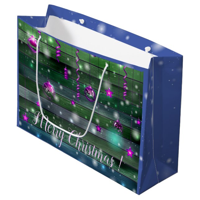 Vintage Green Large Gift Bag (Front Angled)