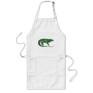 Vintage Green Lizard Long Apron