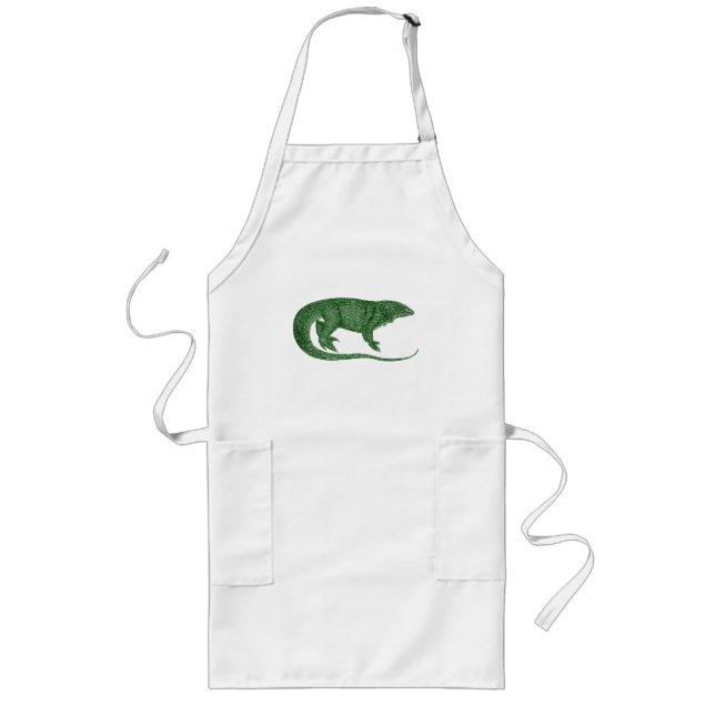 Vintage Green Lizard Long Apron (Front)