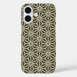Vintage Green Matsuba Asanoha Japan Pattern Case-M iPhone 16 Case