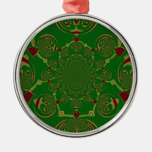 Vintage Green Metal Ornament (Front)