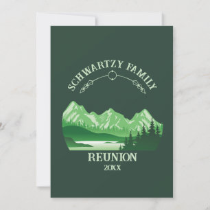 Vintage Green Mountain Lake Sunset Invitation