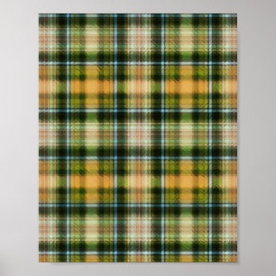 Vintage Green orange St Patrick plaid pattern   Poster