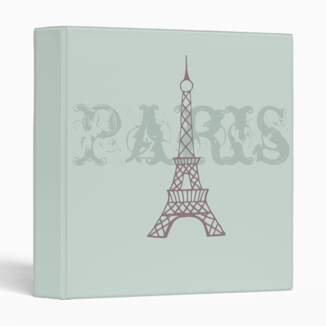 Vintage Green Paris Scrapbook Binder (Front/Spine)