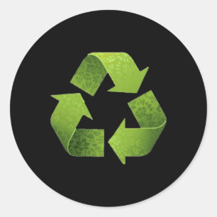 Vintage Green Recycle Symbol Novelty Earth Day Rec Classic Round Sticker