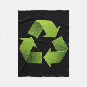 Vintage Green Recycle Symbol Novelty Earth Day Rec Fleece Blanket