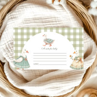 Vintage Green  Silly Goose Baby Show Note for Baby