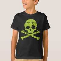 Vintage Green Skull and Crossbones